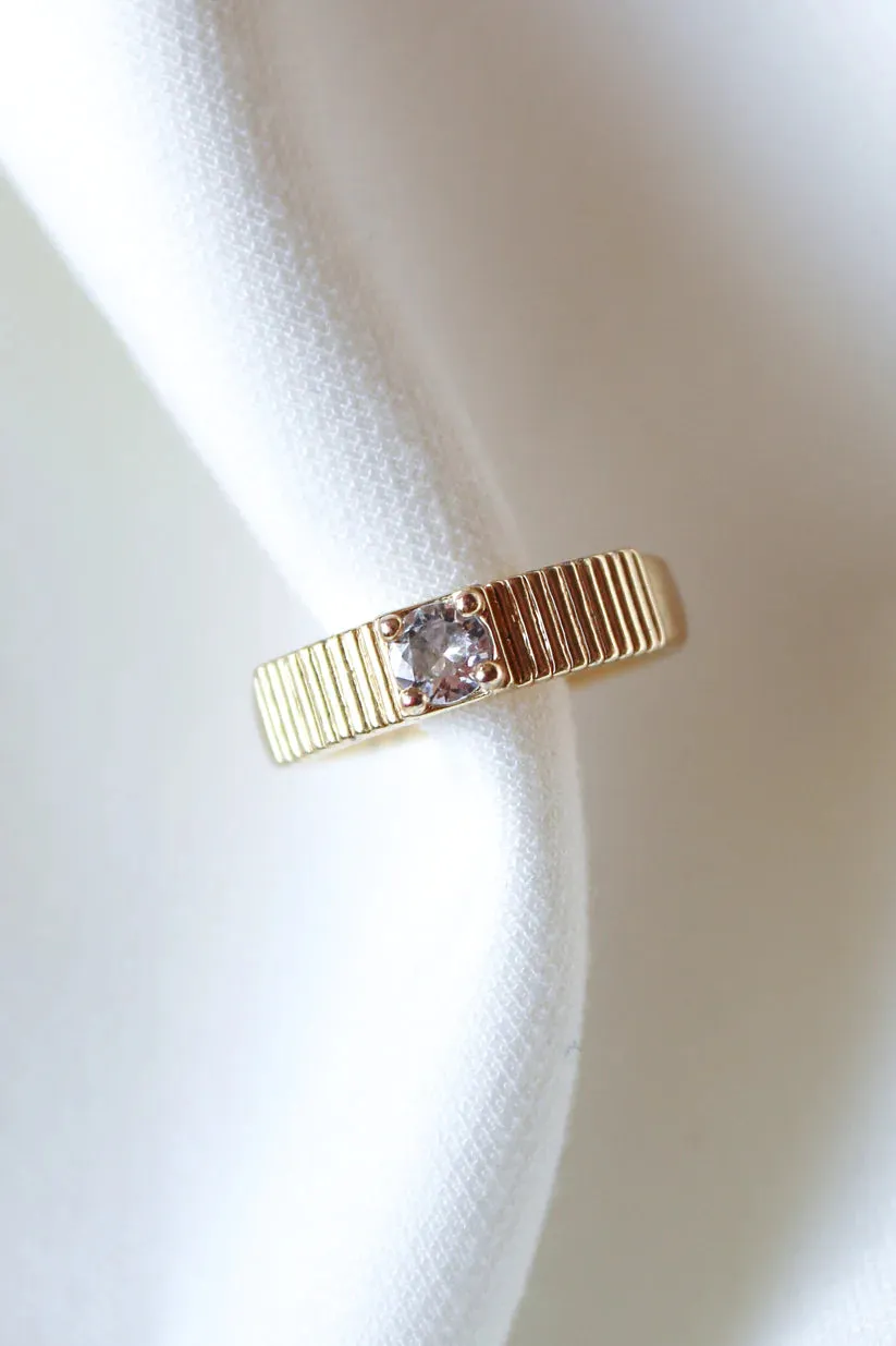 Kinsey Designs Quinn Accordion Gold Ring With CZ