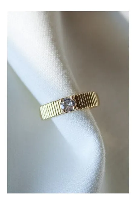 Kinsey Designs Quinn Accordion Gold Ring With CZ