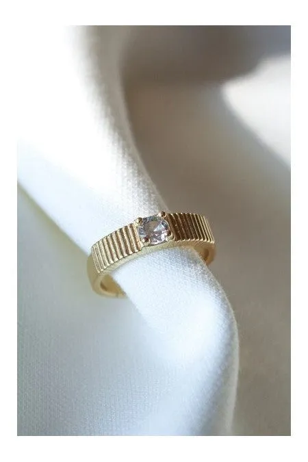 Kinsey Designs Quinn Accordion Gold Ring With CZ