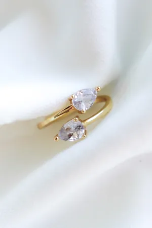Kinsey Designs Teara Clear Teardrop Wrap Around Ring
