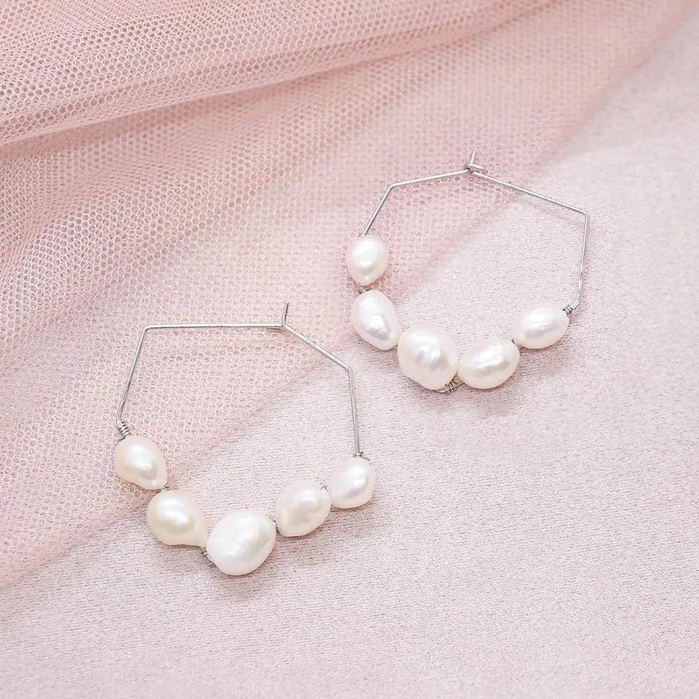 Kygo Freshwater Pearl Geo Earrings