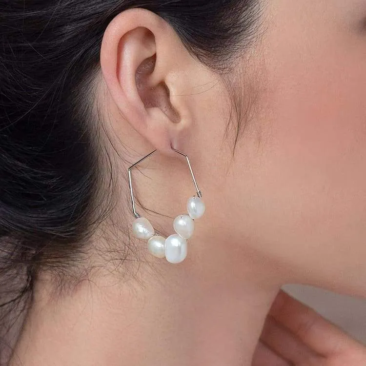 Kygo Freshwater Pearl Geo Earrings