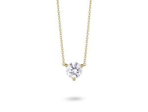 Lab-Grown Diamond 1ct. Round Brilliant Solitaire 14k Gold Pendant | White