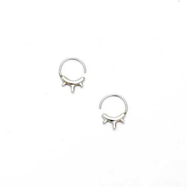 Leah Staley Sterling Silver Tiny Hugger Hoop