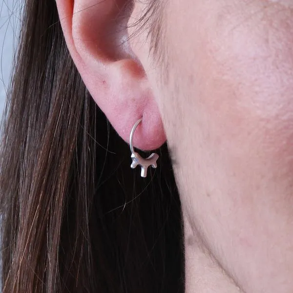 Leah Staley Sterling Silver Tiny Hugger Hoop