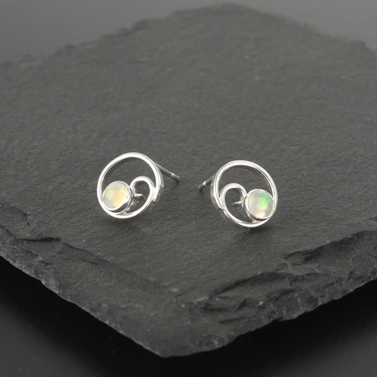 Little Wave Earrings - Opal