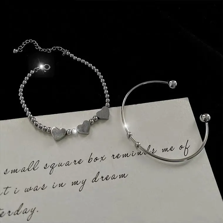 Love Bracelet Female Simple And Cold Style Student Peach Heart Bracelet