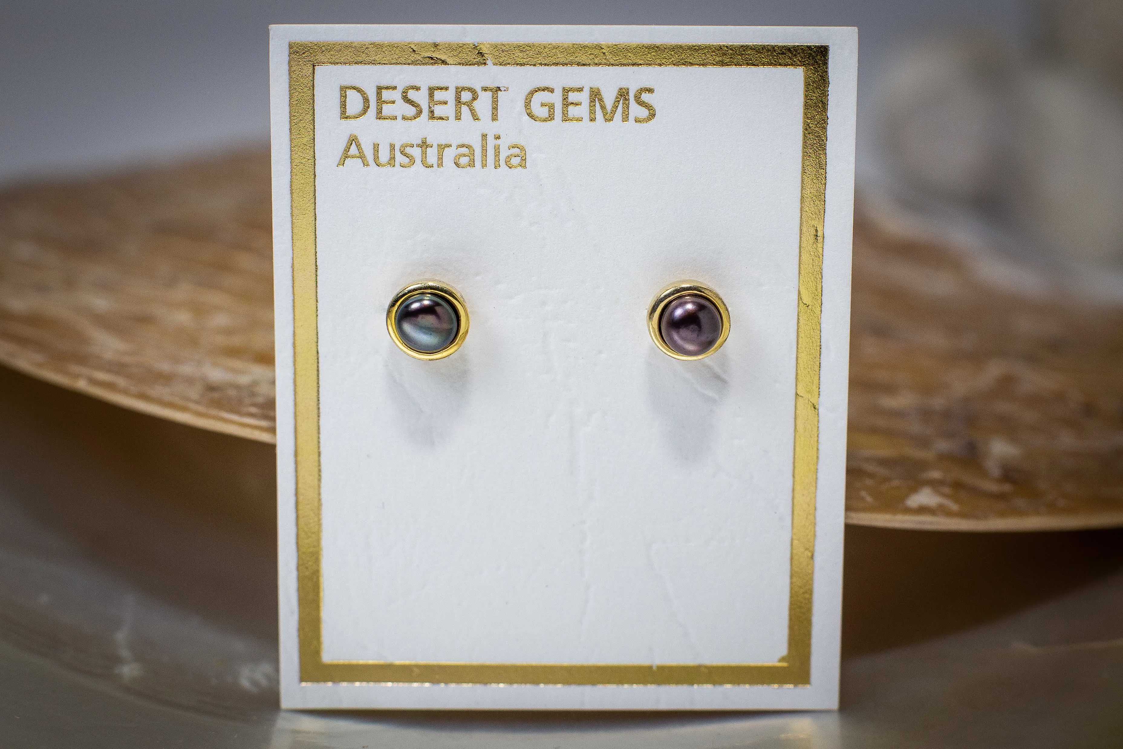 Lustrous Pearl Classic Round Stud Gold Earrings