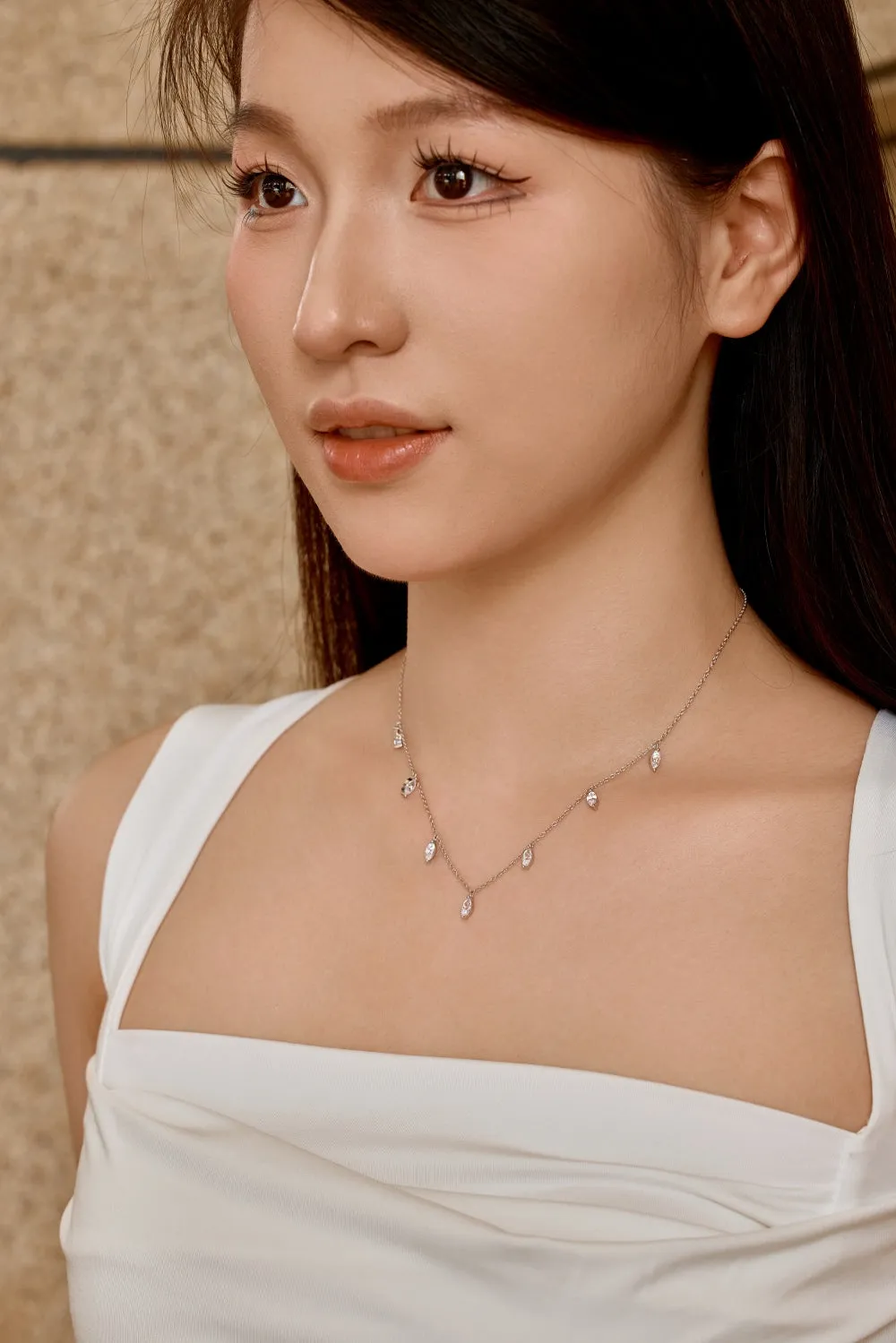 Marquise CZ Drop Necklace