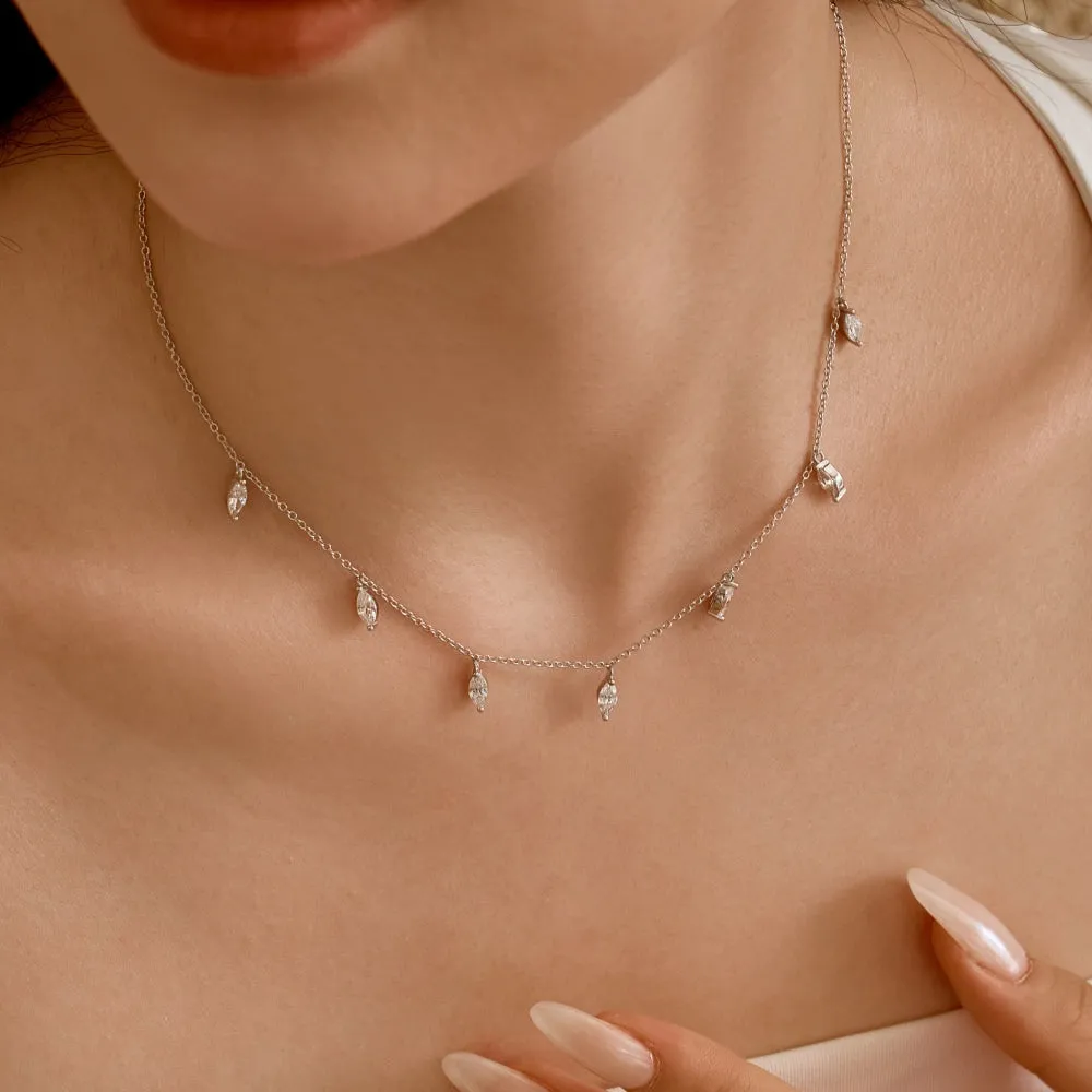 Marquise CZ Drop Necklace