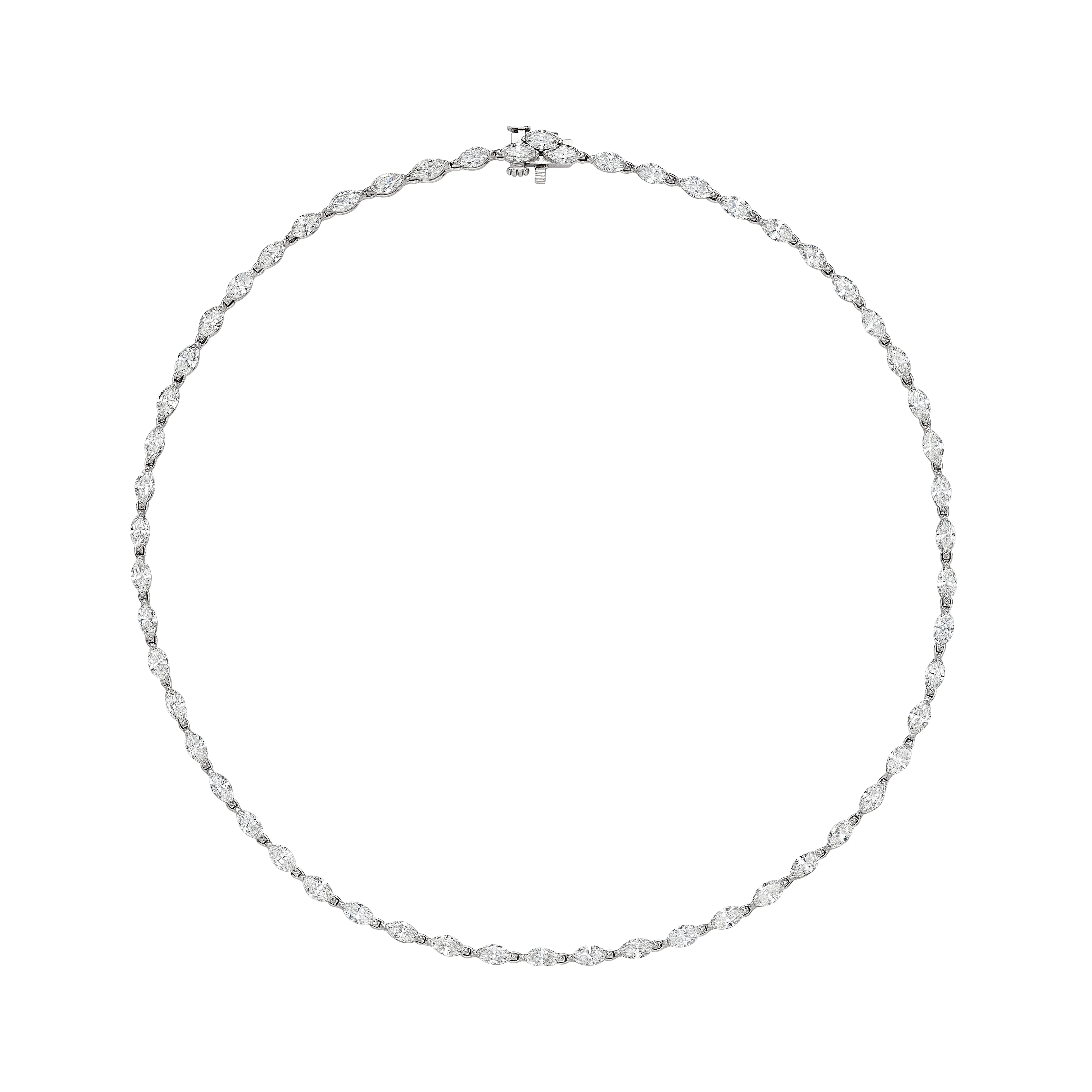 Marquise Shape Diamond Necklace, 8 CT