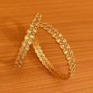 MATT LOOK GOLD PLATED CZ BANGLES