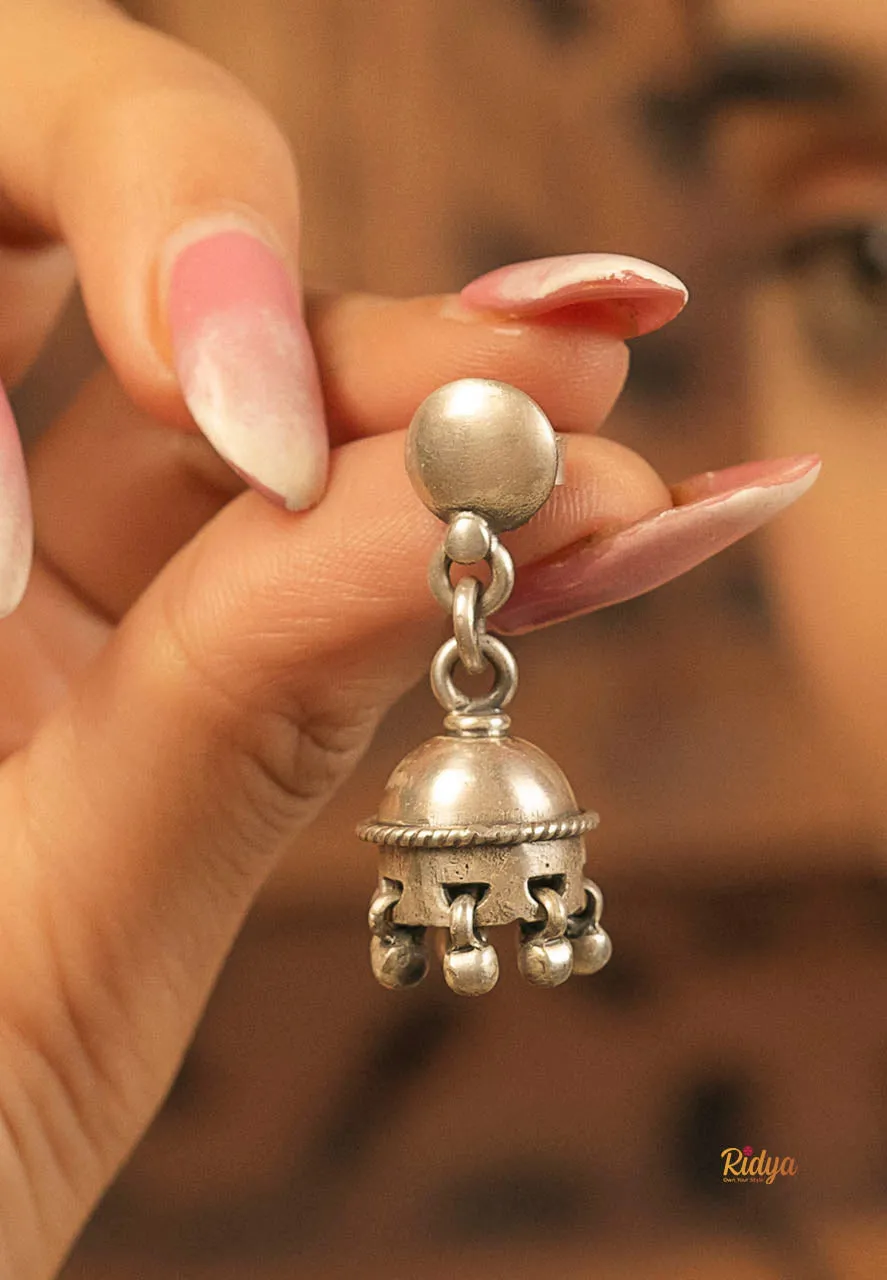 Matte Button Versatile Jhumka Earrings