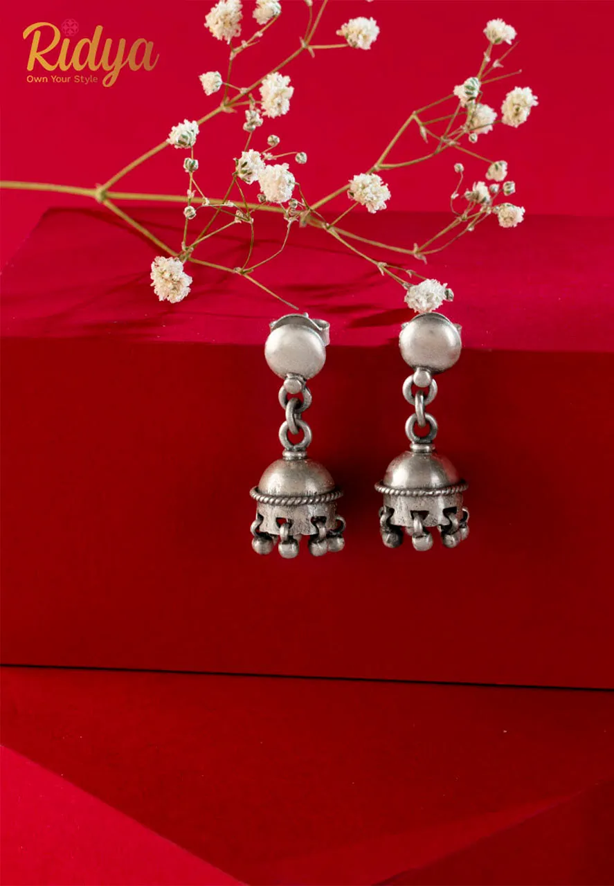 Matte Button Versatile Jhumka Earrings