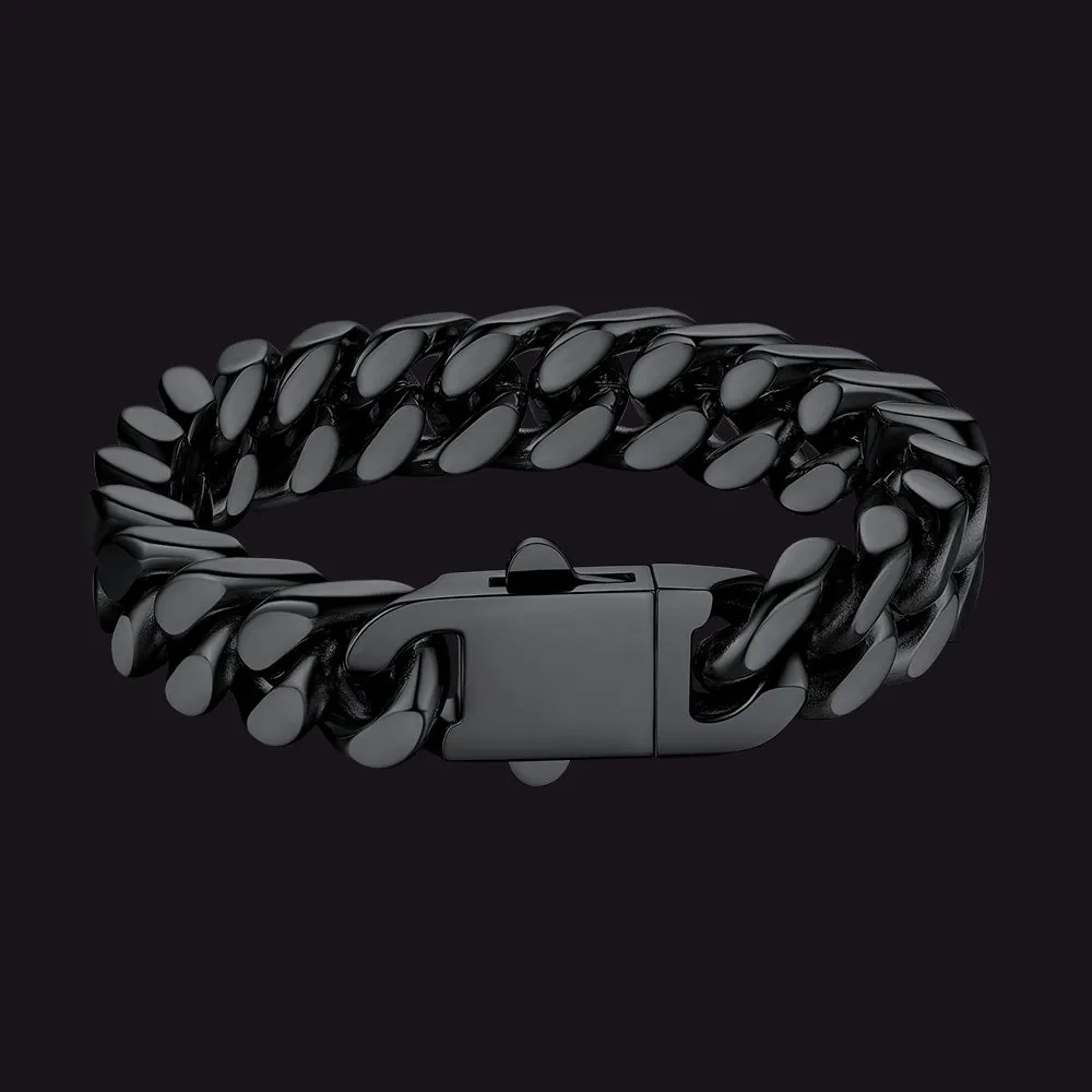 Miami Cuban Link Chain Bracelet for Men 5/7/9/12mm Width Bracelet