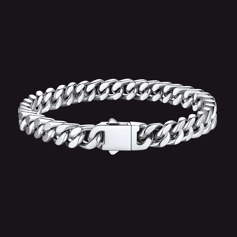 Miami Cuban Link Chain Bracelet for Men 5/7/9/12mm Width Bracelet