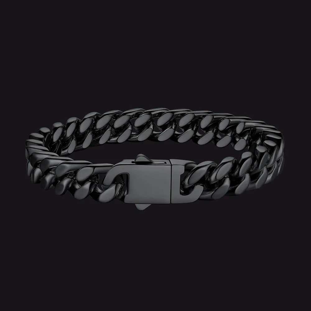 Miami Cuban Link Chain Bracelet for Men 5/7/9/12mm Width Bracelet