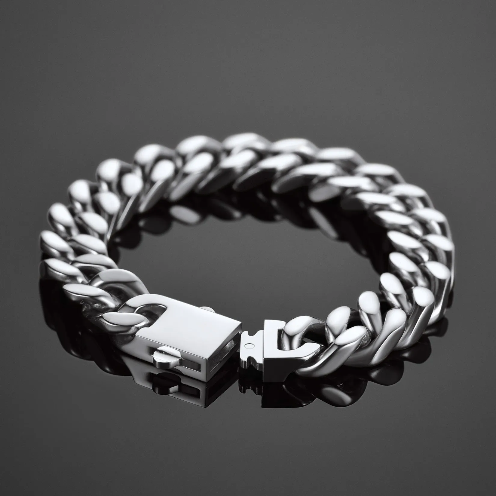 Miami Cuban Link Chain Bracelet for Men 5/7/9/12mm Width Bracelet