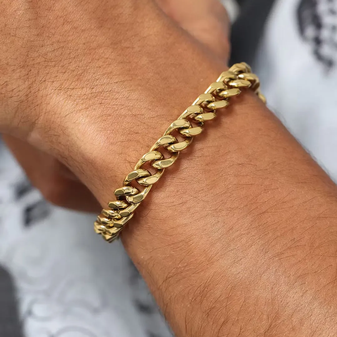 Miami Cuban Link Chain Bracelet for Men 5/7/9/12mm Width Bracelet
