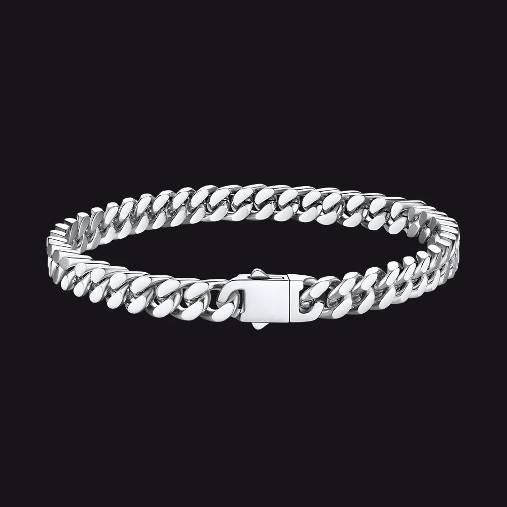 Miami Cuban Link Chain Bracelet for Men 5/7/9/12mm Width Bracelet