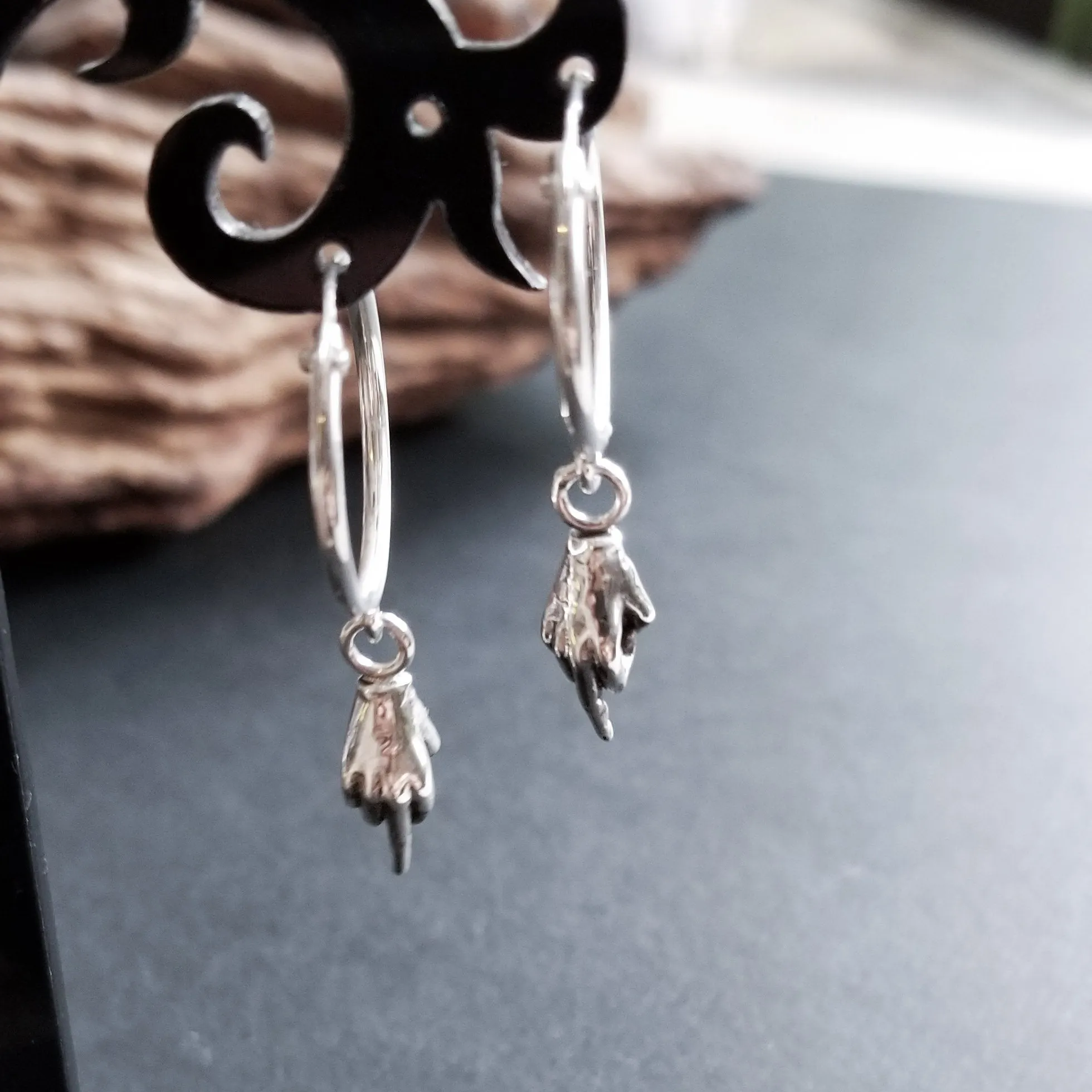 Middle Finger Hoop Earrings