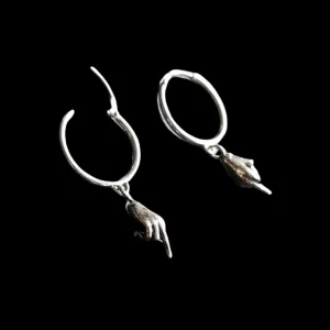 Middle Finger Hoop Earrings