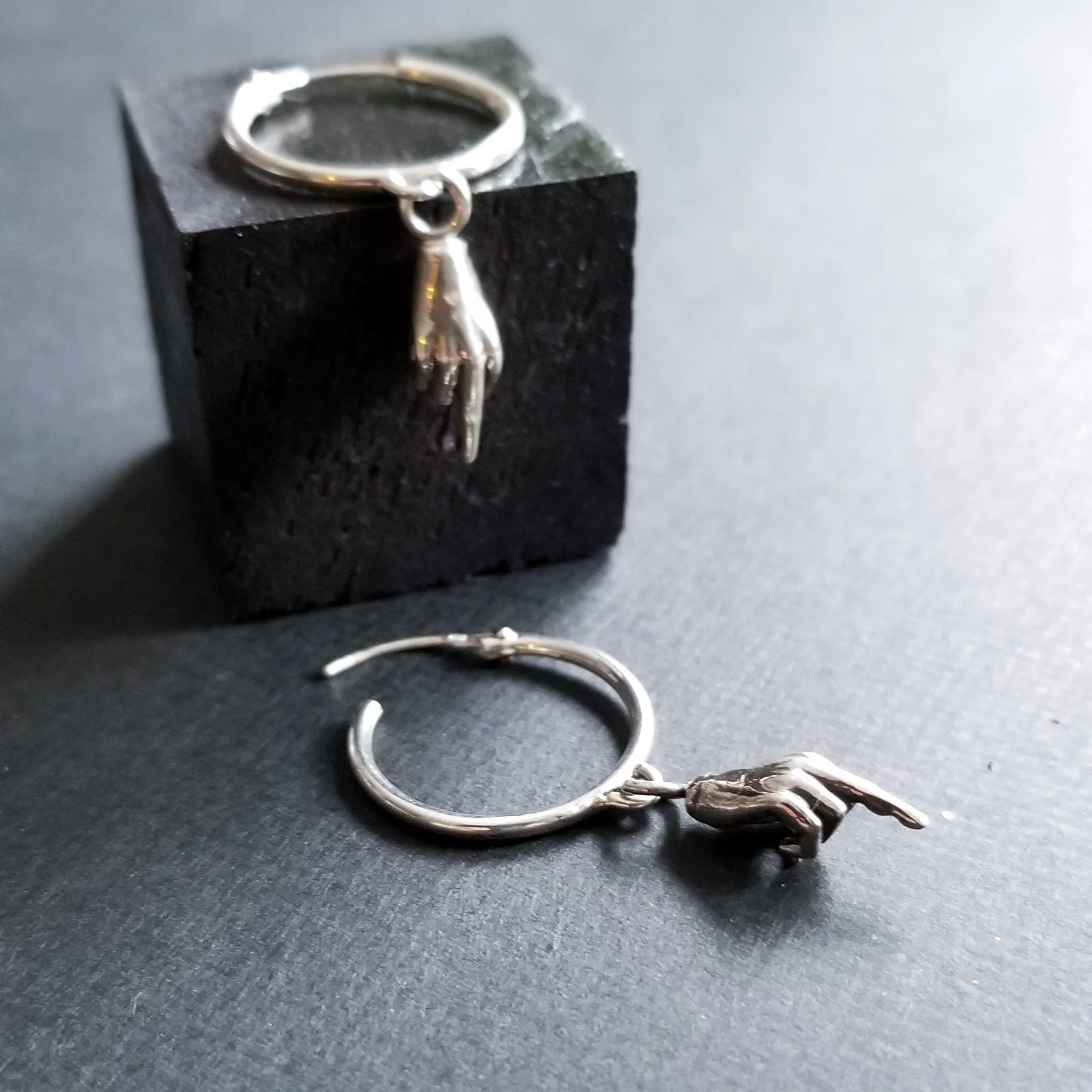Middle Finger Hoop Earrings