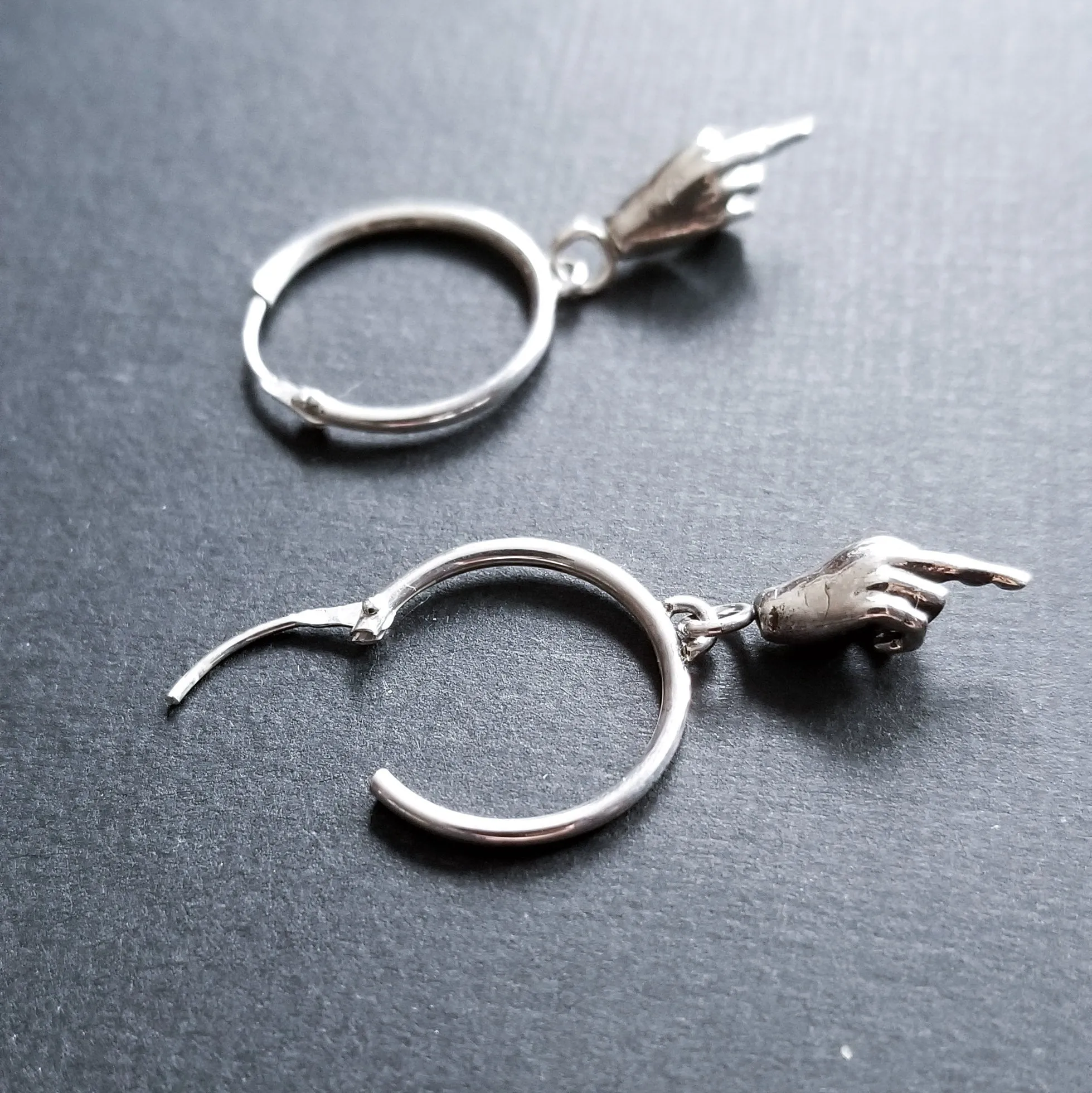 Middle Finger Hoop Earrings