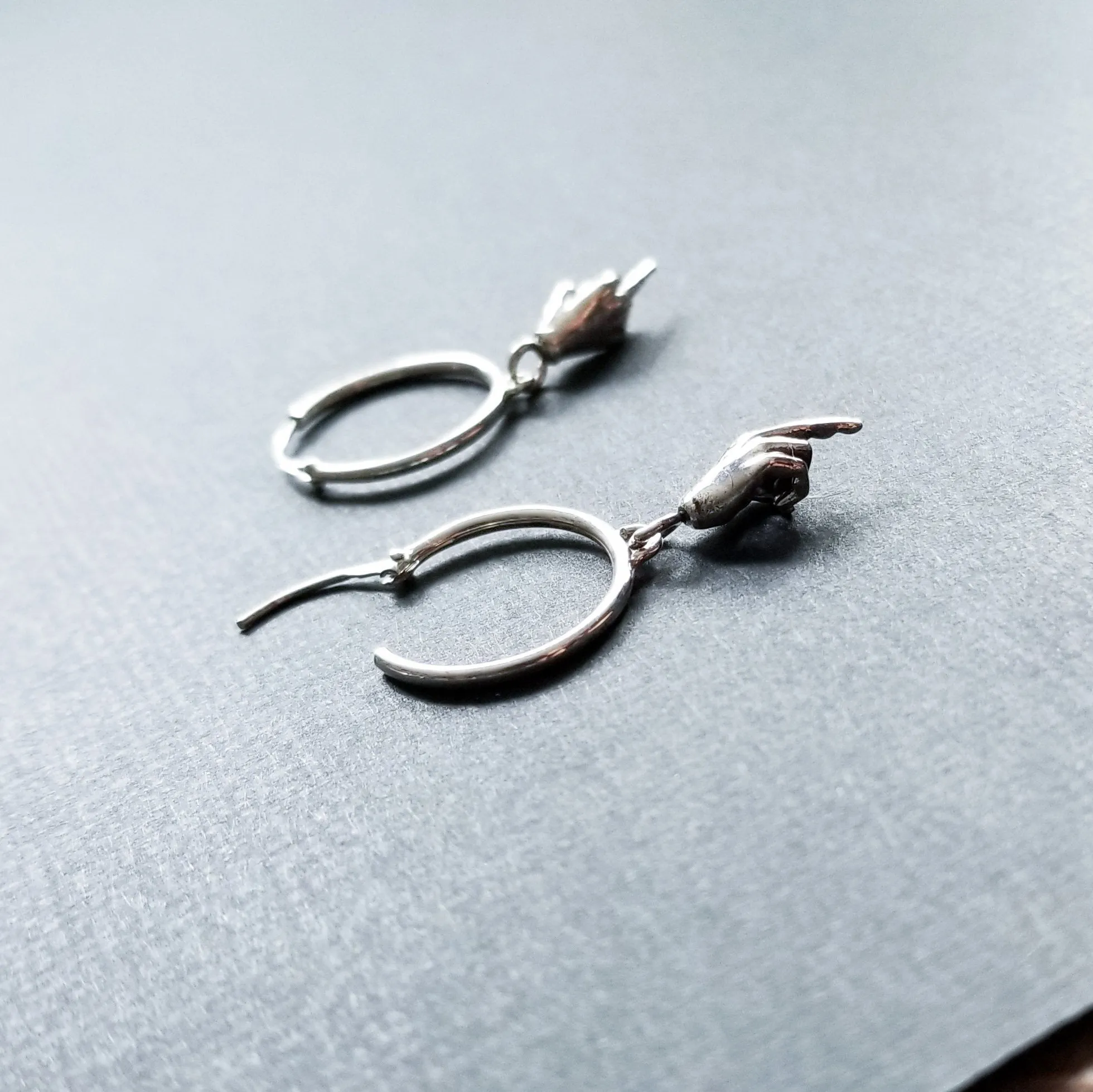 Middle Finger Hoop Earrings