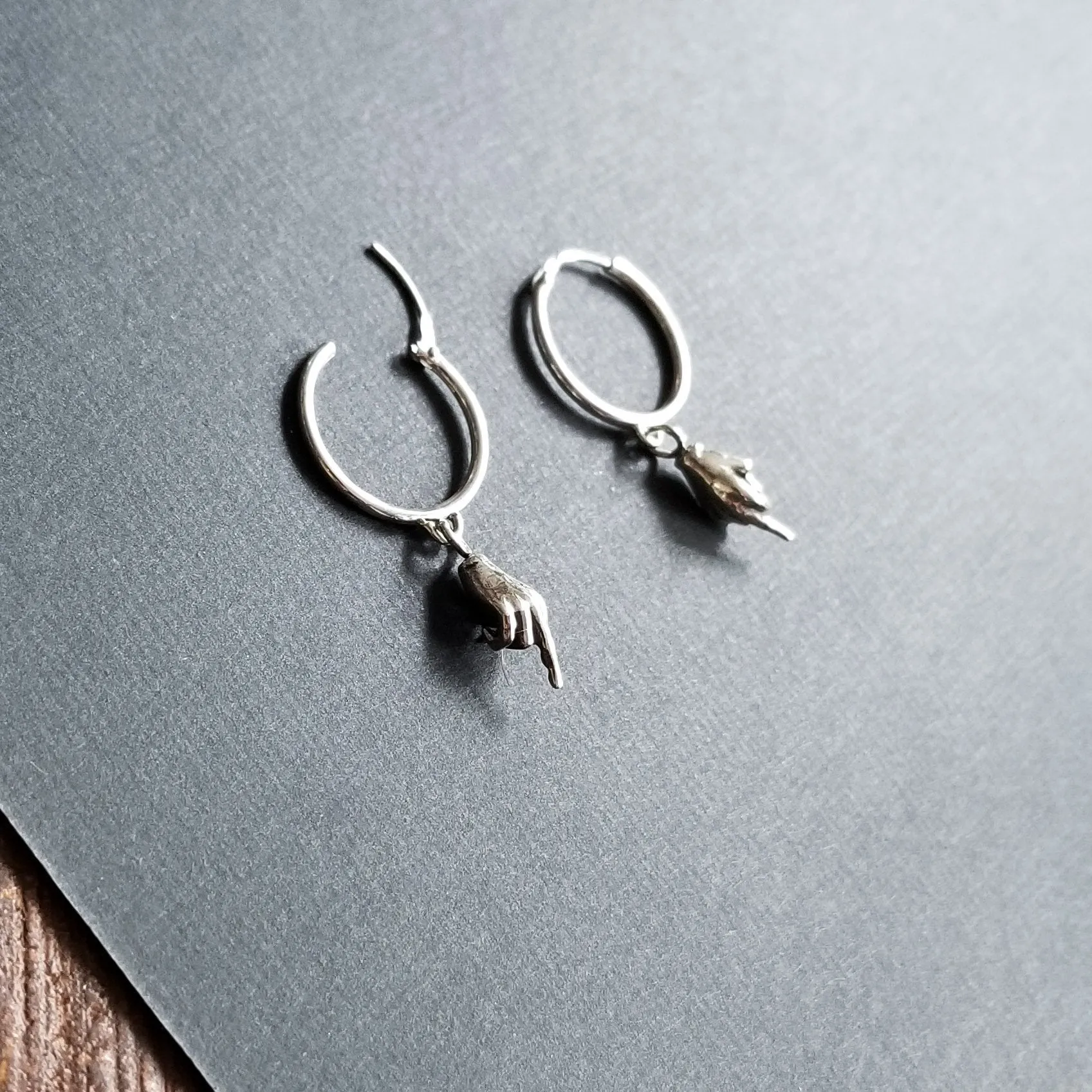 Middle Finger Hoop Earrings