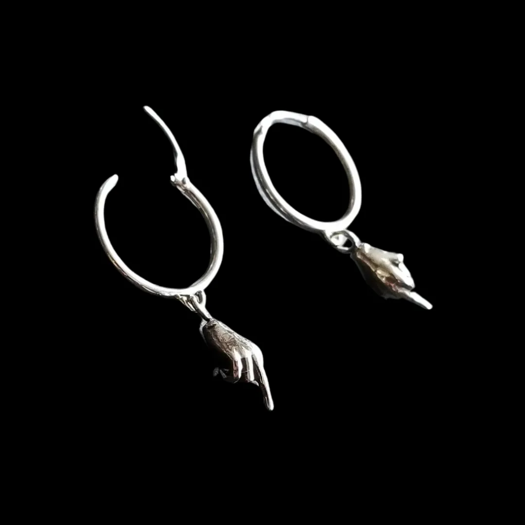 Middle Finger Hoop Earrings