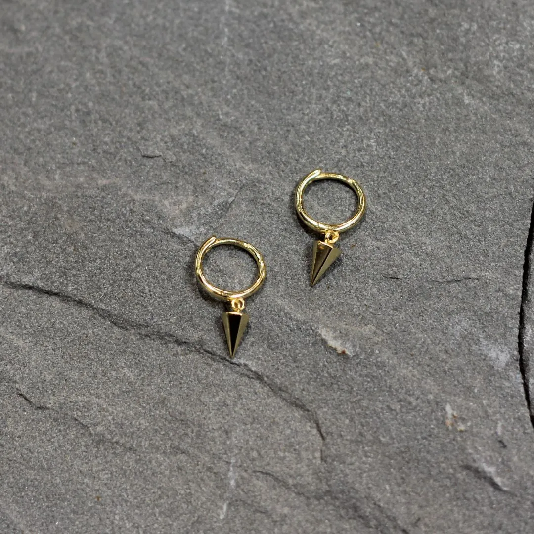 Mini Drop Spike Huggie Earrings