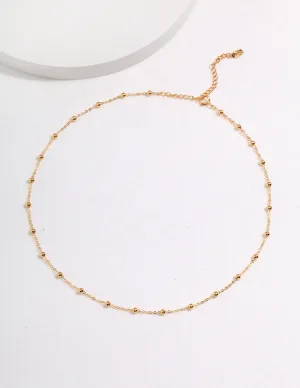 Minimalist Ball Chain Necklace in Gold Vermeil
