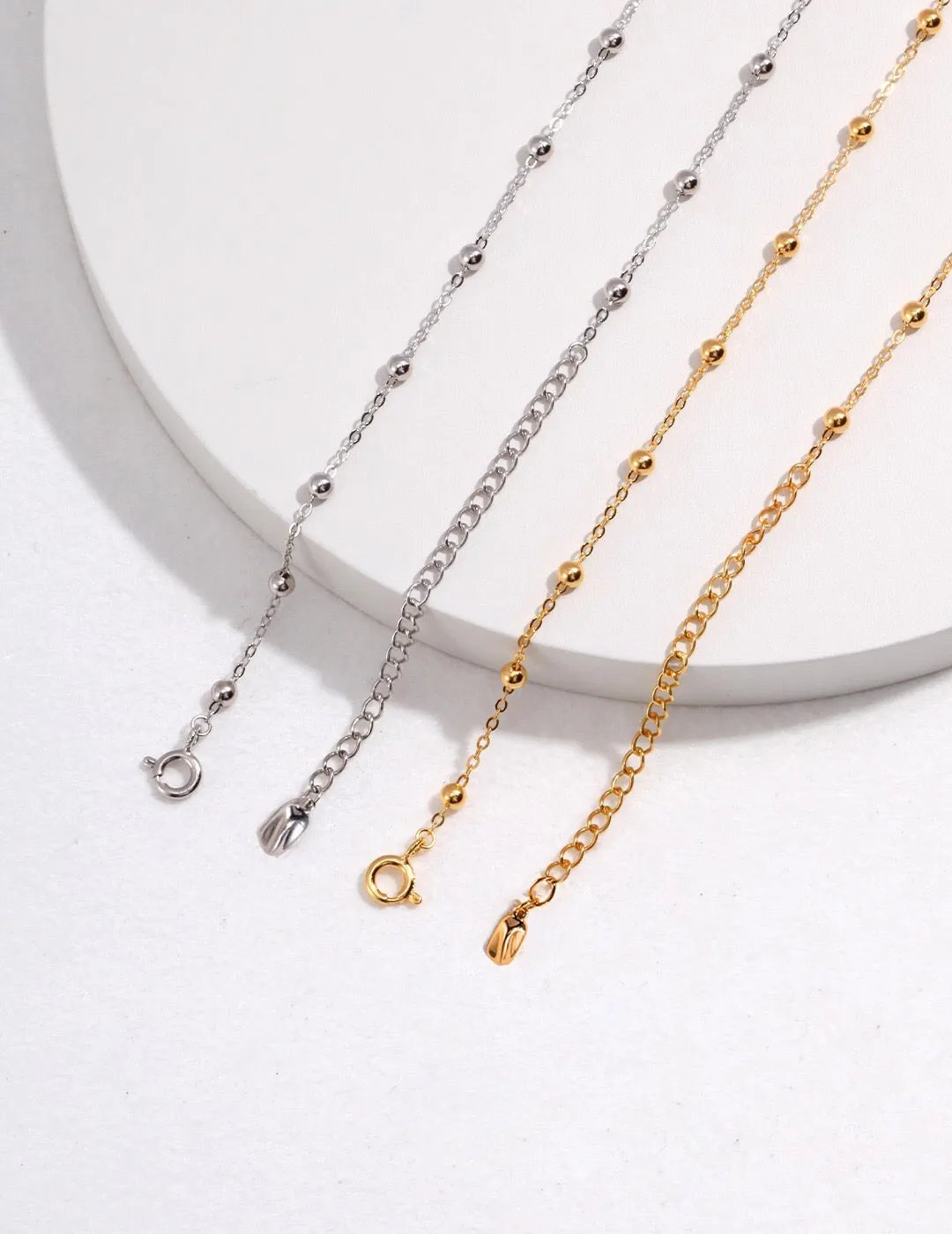 Minimalist Ball Chain Necklace in Gold Vermeil