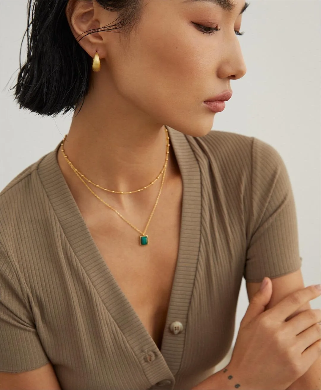 Minimalist Ball Chain Necklace in Gold Vermeil