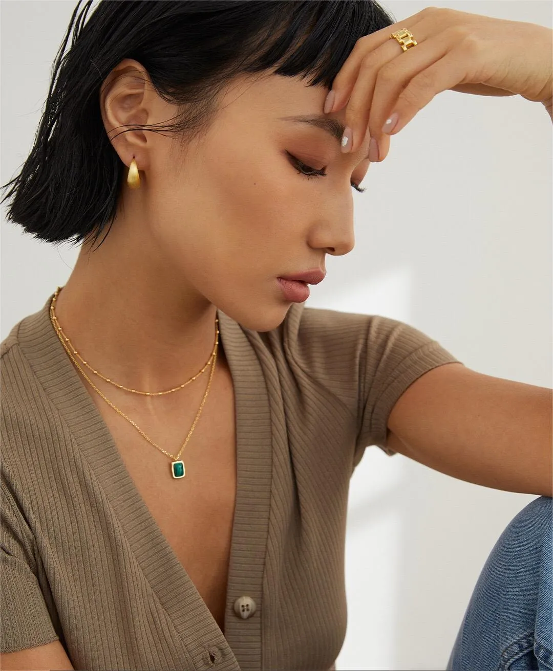 Minimalist Ball Chain Necklace in Gold Vermeil