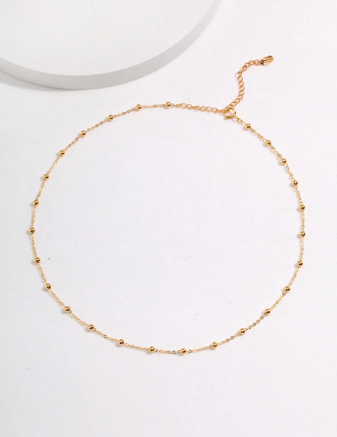 Minimalist Ball Chain Necklace in Gold Vermeil