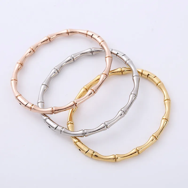 Modern Chinese Bamboo Stainless Steel Electroplating Bangles