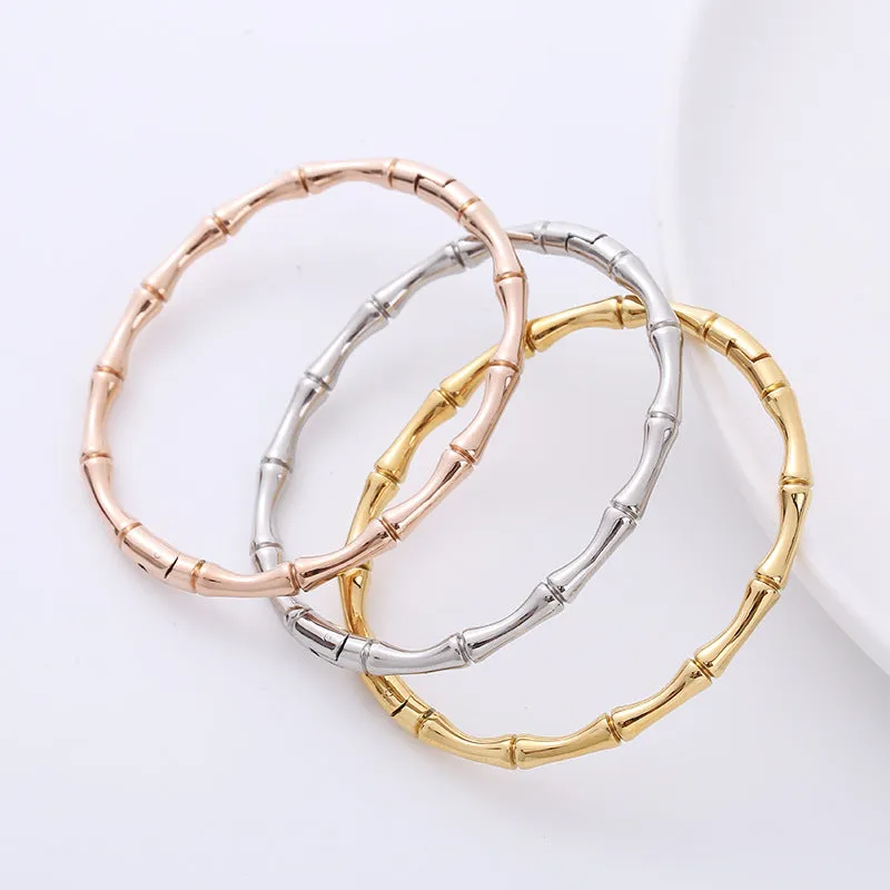 Modern Chinese Bamboo Stainless Steel Electroplating Bangles