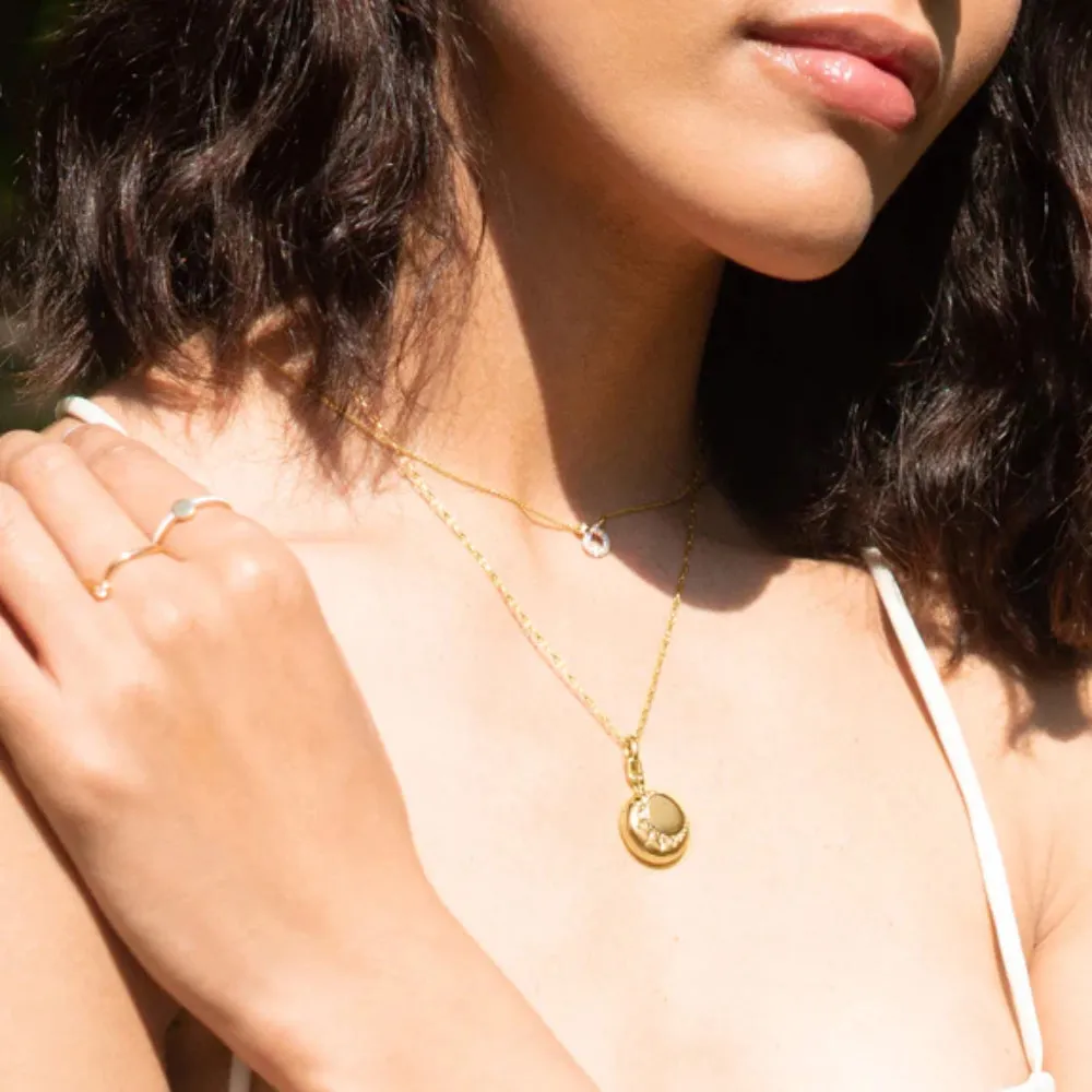 Monica Rich Kosann 18k Gold "Sun" Locket Necklace