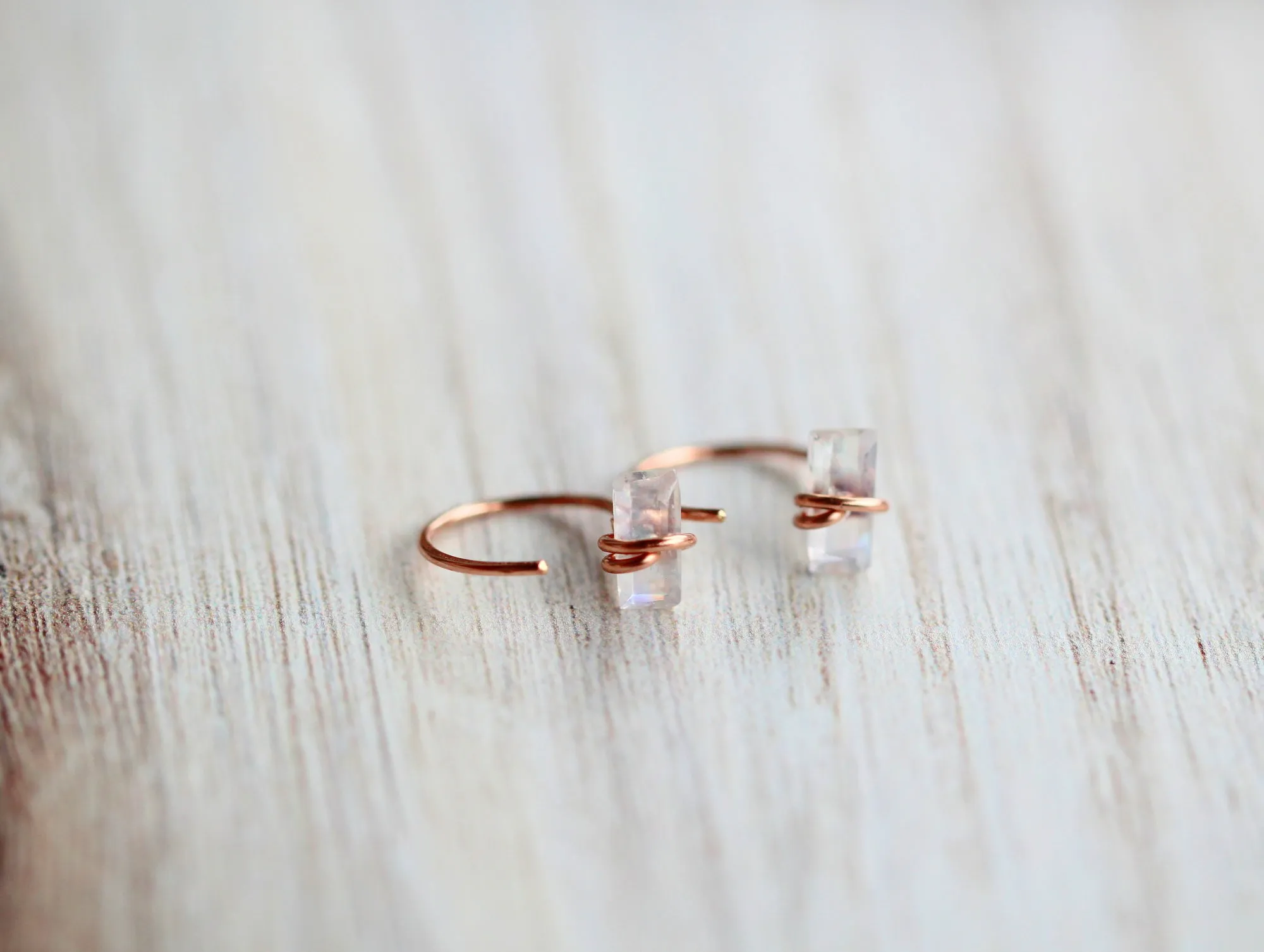 Moonstone Hug Hoops