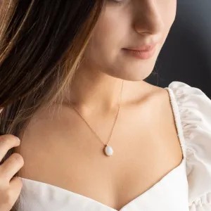 Natural Rainbow Moonstone Pendant Necklace