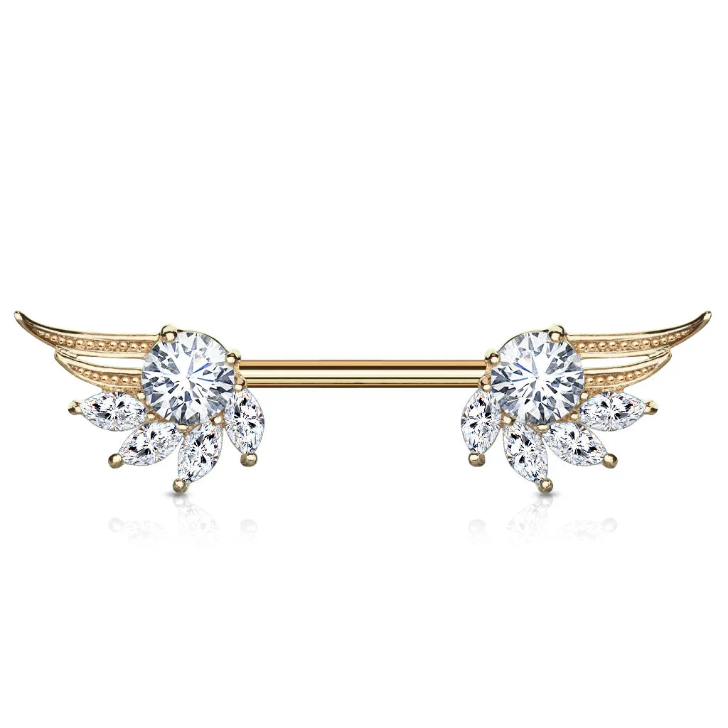 Nipple - Cubic Zirconia Wings
