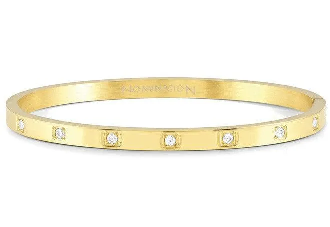 Nomination Gold Cubic Zirconia Squares Bangle