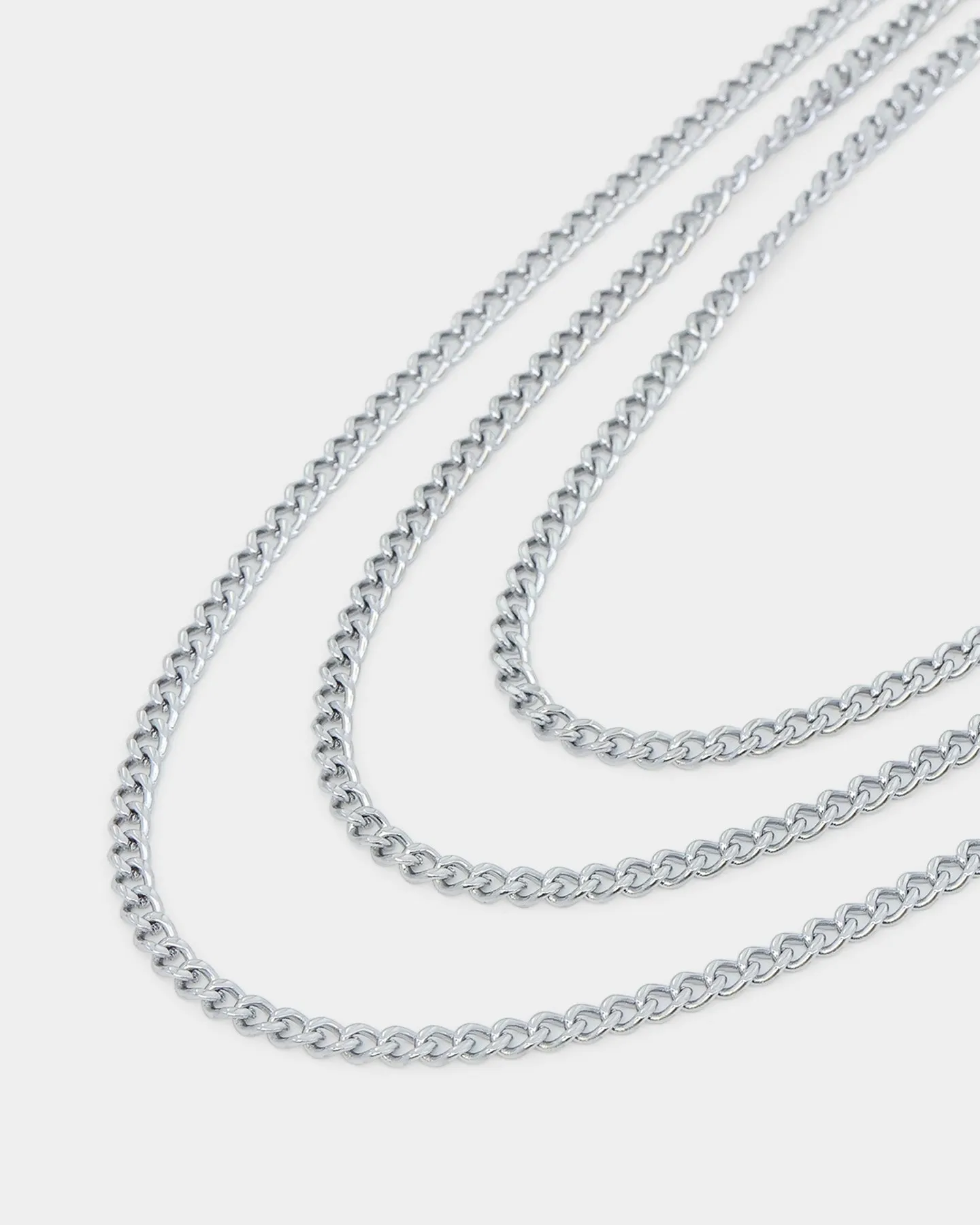 NXS 3mm Cuban Chain Set White Gold