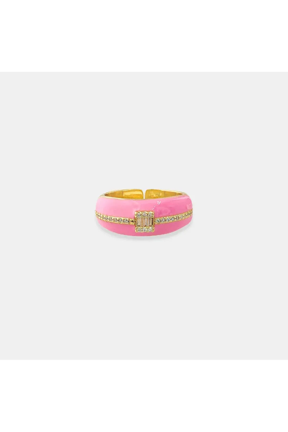 OMG BLING CZ Enamel Ring In Pink