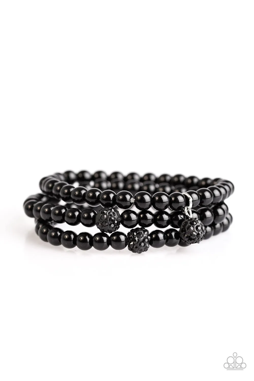 Open Door Jewelry - Certainly Cinderella - Black Bracelet - Paparazzi Accessories