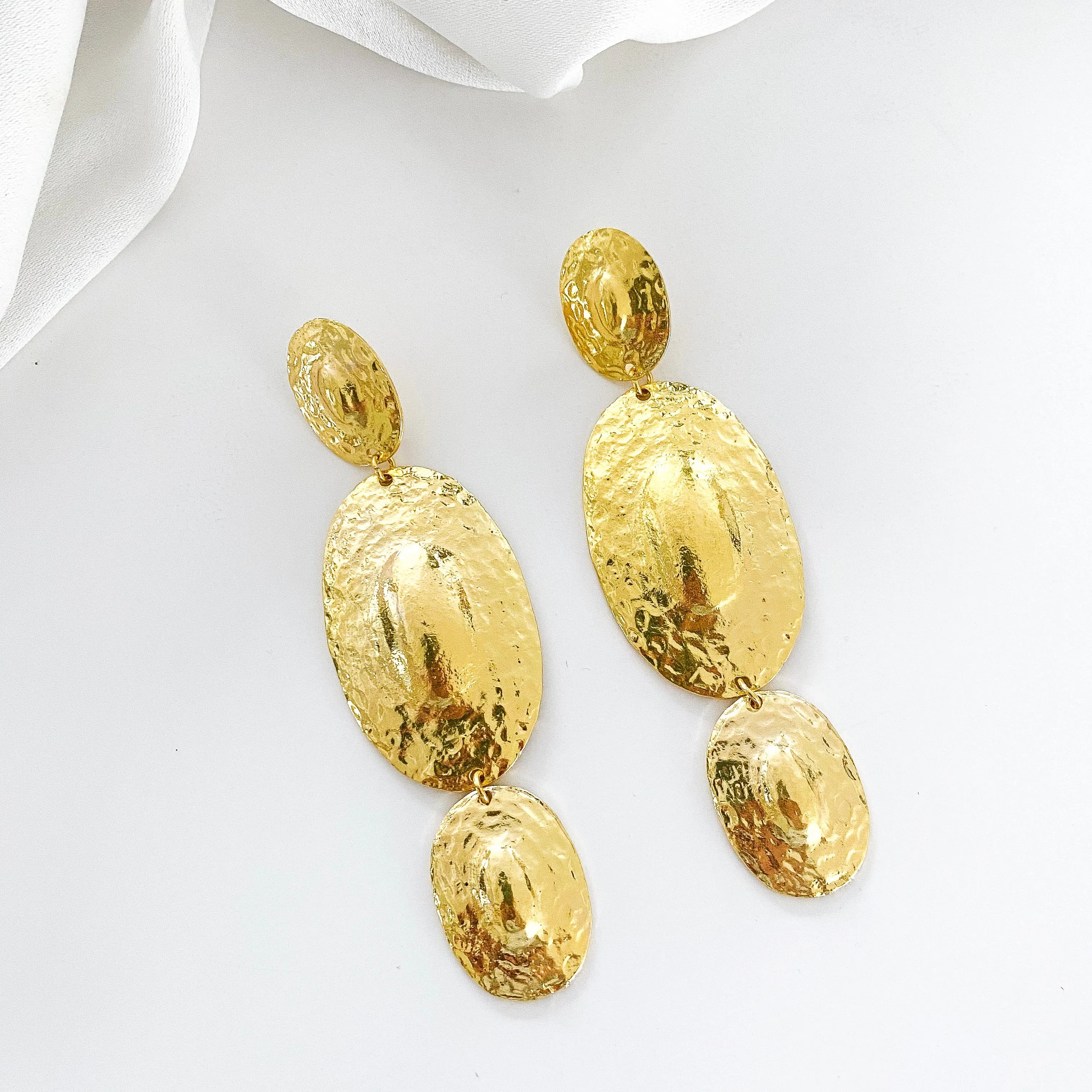 Oval Disc Statement Earrings
