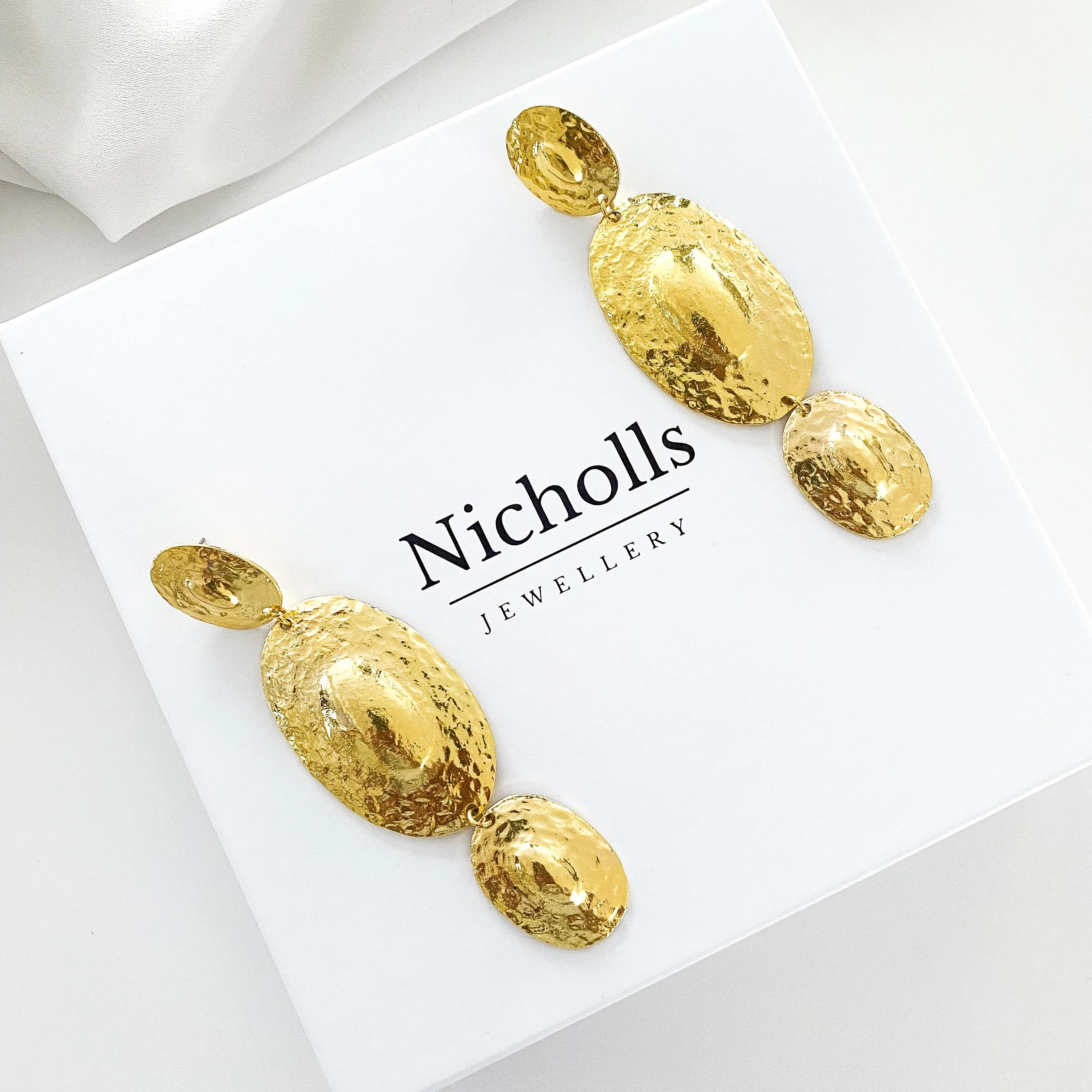 Oval Disc Statement Earrings