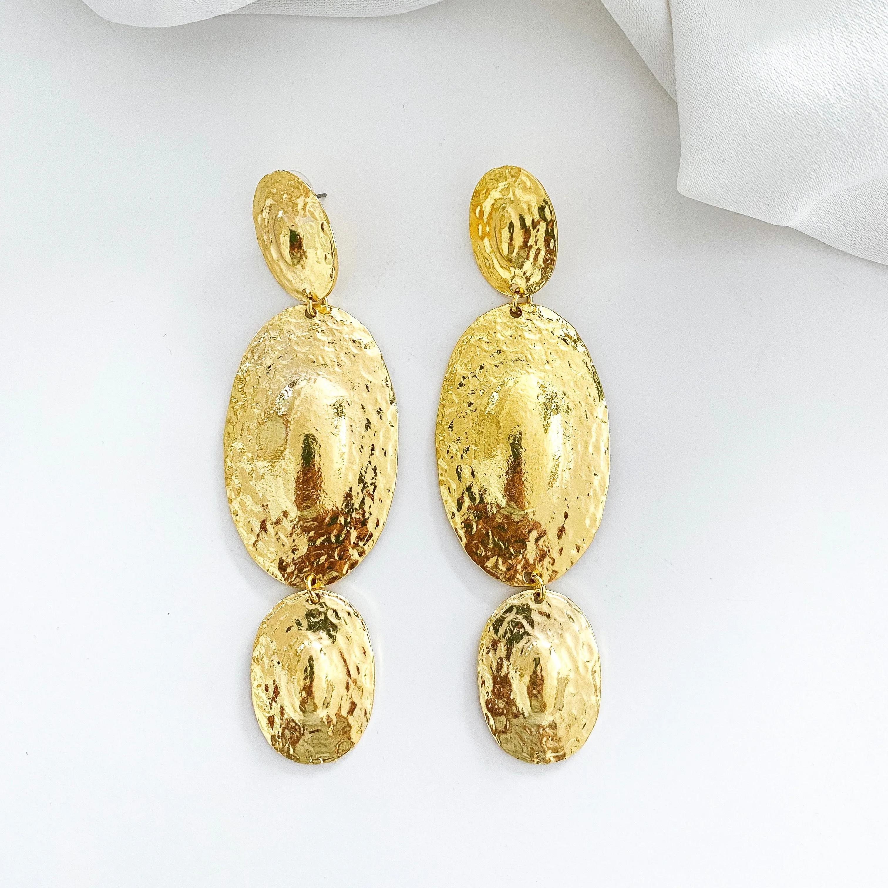 Oval Disc Statement Earrings